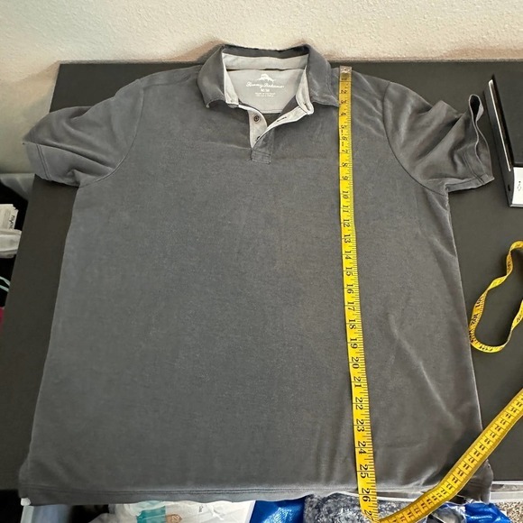Tommy Bahama Men's Gray Shoreline Surf Polo Shirt Size M/M FLAWED - Picture 10 of 11